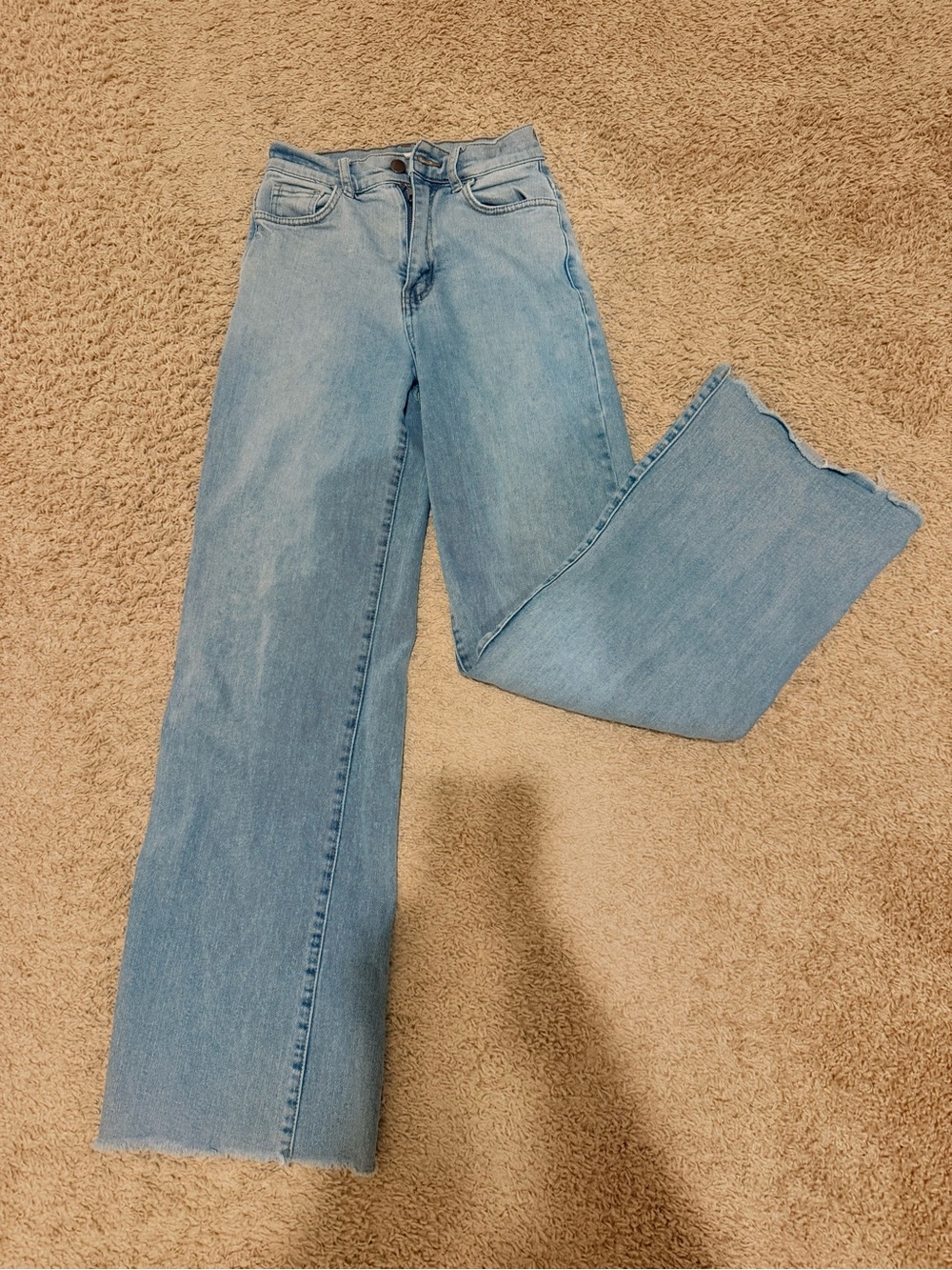Light Blue High-Rise Wide Leg Jeans vibrant